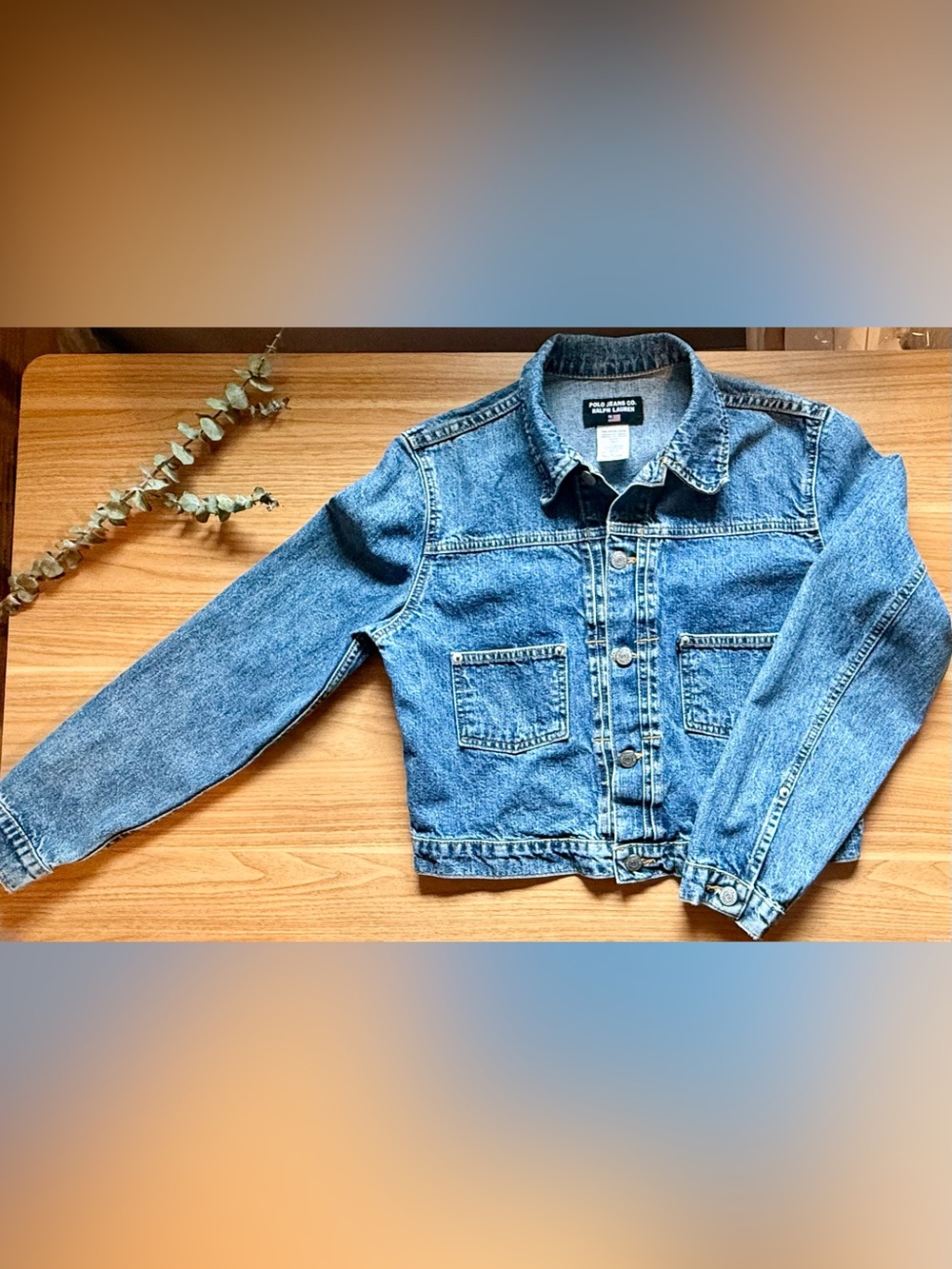 Vintage Y2K Polo Jeans Co Ralph Lauren Women’s Baby Denim Jacket Cropped Size M